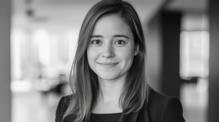 Fototapeta premium Woman Portrait Black And White Professional Headshot