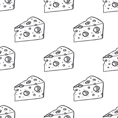 Seamless pattern with cheese doodle for decorative print, wrapping paper, greeting cards, wallpaper and fabric