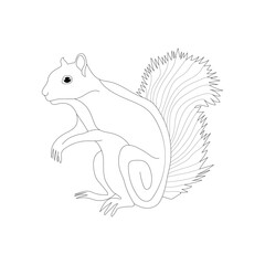 cartoon squirrel sitting on the ground