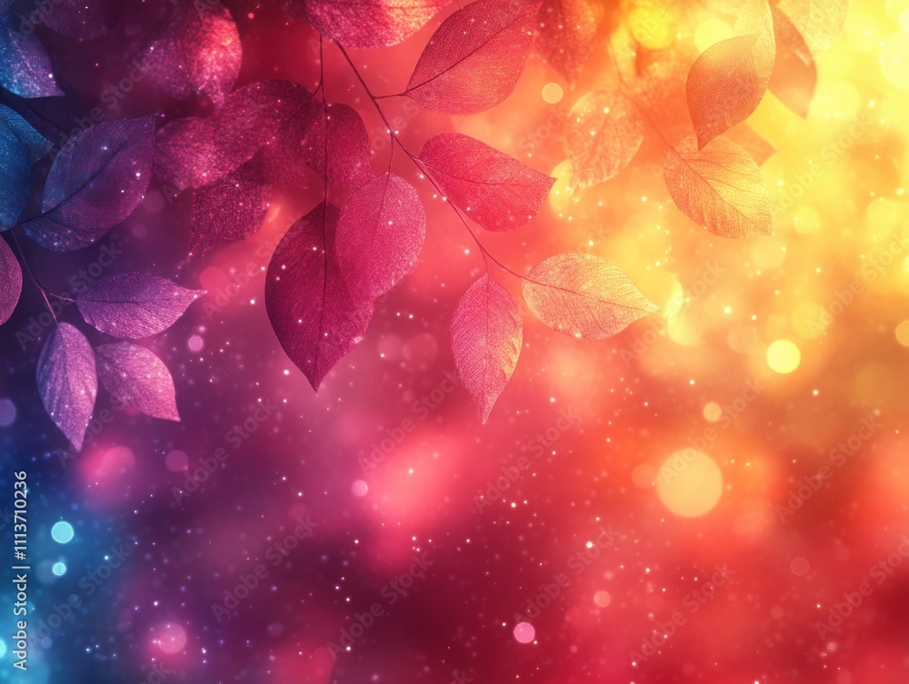 Poster sparkling dreamy background with bokeh effect and gentle light rays