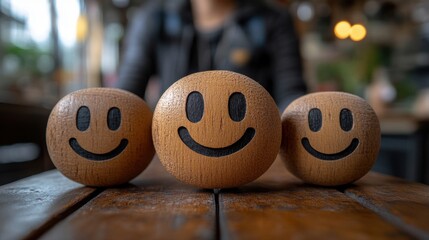 choosing on the happy smile face icon to give satisfaction in service customer service and satisfaction concept rating very impressed review feedback best quality good moo