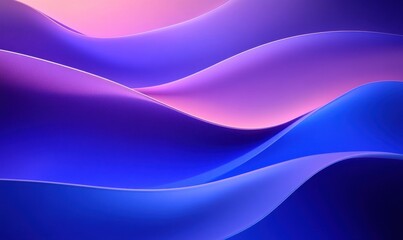 Fototapeta premium Minimalist Abstract Curves 3D Render in Blue and Purple
