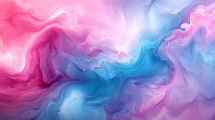 Obraz premium Abstract Swirling Pink and Blue Liquid Painting
