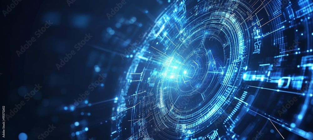 Poster Cyberspace technology portal gate. Virtual data wireless transfer. Generative AI technology.	
