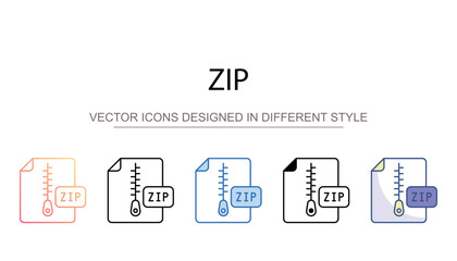 Zip icon design with white background stock illustration