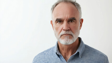 Obraz premium Portrait of a mature man with serious expression and grey hair