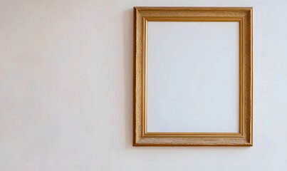 Horizontal picture frame mockup on white wall, Generative AI 