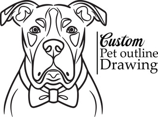 Dog Outline Vector custom Design - Minimalist Dog Silhouette Line Art and Pet Illustration for T-Shirts, Stickers, and Wall Decoration.