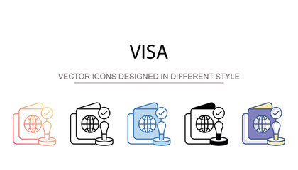 Visa icon design with white background stock illustration