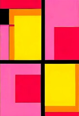 Fototapeta premium pop art background in yellow, pink and red