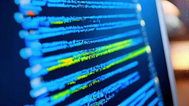 Close-up of code displayed on a screen, showcasing programming or software development.