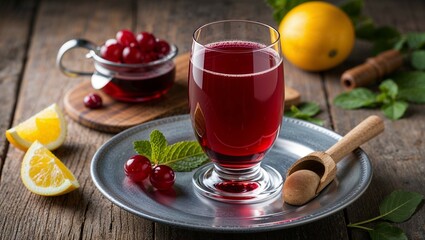 Aromatic, mulled wine with warm spices, nestled in a cozy mug, ready to warm you up