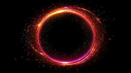 Obraz premium Twinkling lights and stars in a softly blurred circle digital art abstract environment cosmic viewpoint