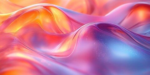 Iridescent Translucent Glass Shapes Abstract Composition With Gradient Lighting