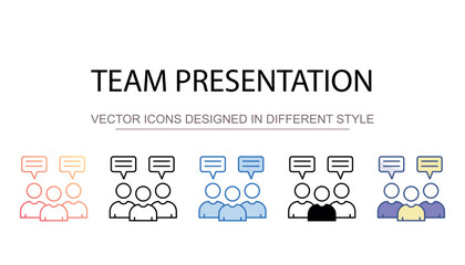 Team Presentation icon design with white background stock illustration