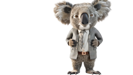 Anthropomorphic Koala Representing Business in a Creative Setting