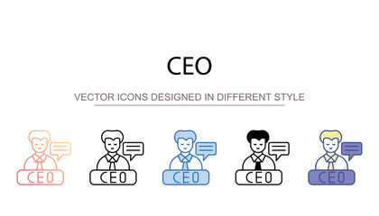 Ceo icon design with white background stock illustration