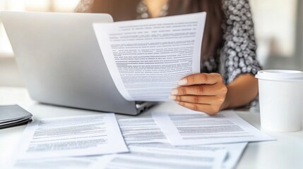 Obraz premium Focused Businessman Reviewing Important Documents at Desk