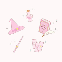 pink witch magic elements