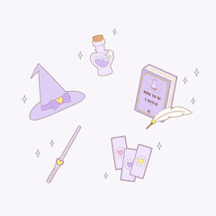 purple witch magic elements