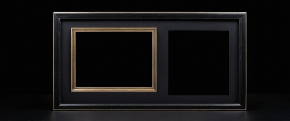 Elegant black background photo frame for showcasing digital images with style