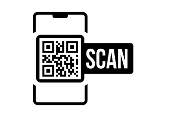 Qr code vector. Scan me sign