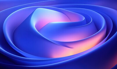 Obraz premium Dynamic Abstract Blue and Purple Swirling Shapes with Neon Lighting