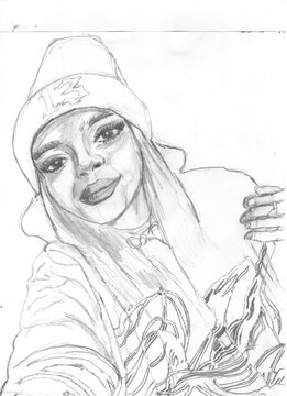 retrato a l&aacute;piz de mi hermana menor