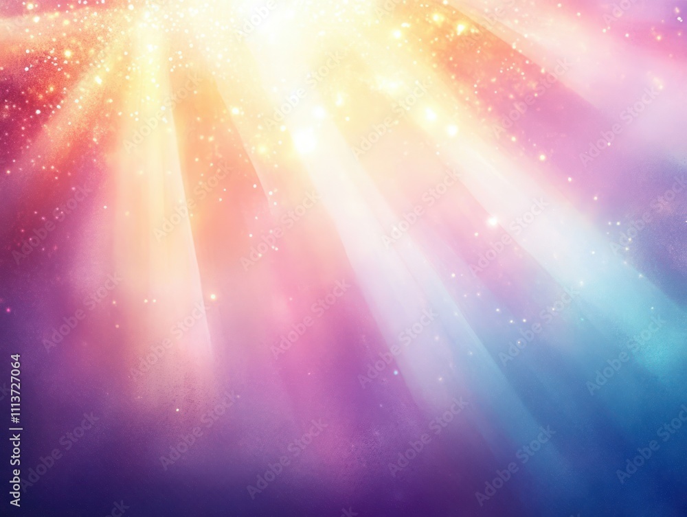 Poster sparkling radiant light background with soft pastel colors and bokeh effect