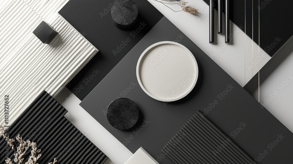 Aufkleber elegant minimalist composition with textured background and decorative elements