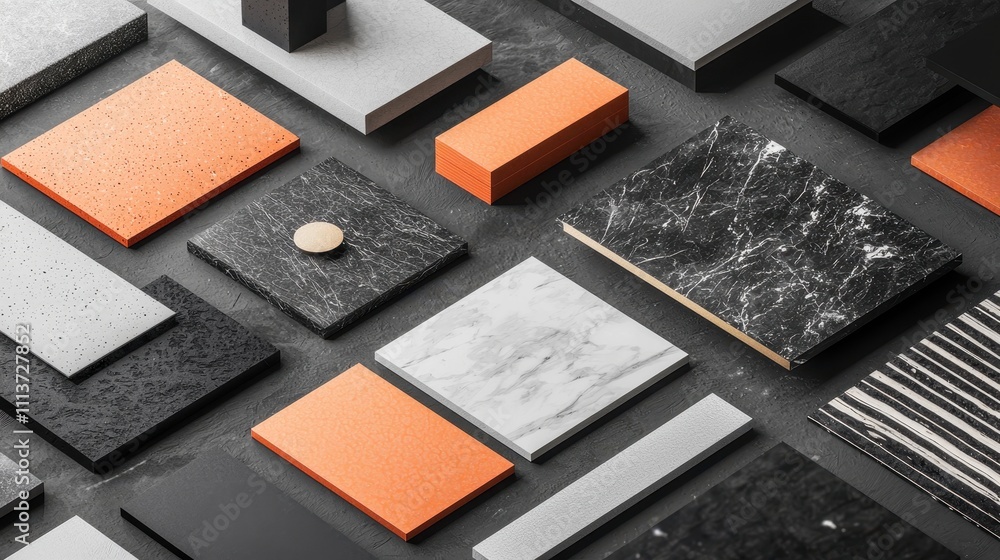 Poster diverse textures and patterns in a mockup display for creative design projects