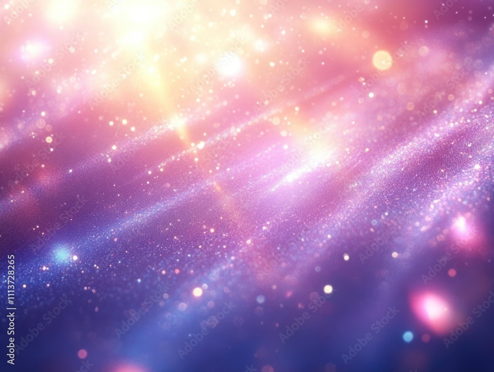 Aufkleber sparkling light rays background with pastel gradient and bokeh effect
