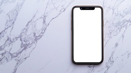 a photostock of a monochromatic smartphone on a marble countertop with subtle lighting, connected life 2025