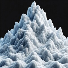 Obraz premium large detailed, macro photography pile of snow on white isolated background 