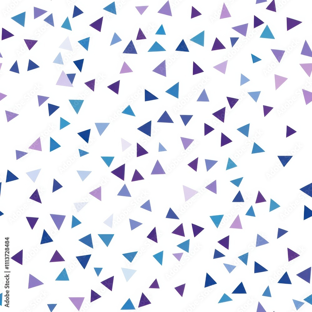 Poster the design features a seamless arrangement of triangles in varying shades of blue and purple, creati