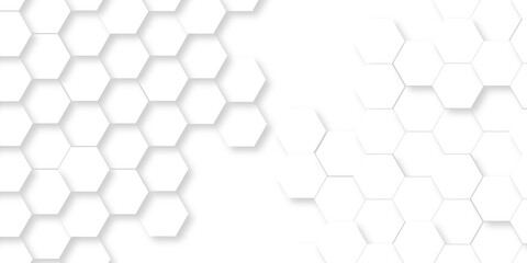 White Hexagonal Background. Luxury White Pattern. 3D Futuristic abstract honeycomb mosaic white background. geometric mesh cell texture. modern futuristic wallpaper.