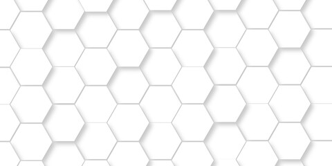 Fototapeta premium White Hexagonal Background. Luxury White Pattern. 3D Futuristic abstract honeycomb mosaic white background. geometric mesh cell texture. modern futuristic wallpaper.