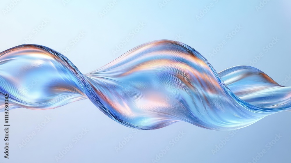 Poster iridescent abstract wave background fluid design modern 3d render