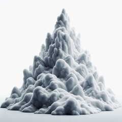 Obraz premium large detailed, macro photography pile of snow on white isolated background 