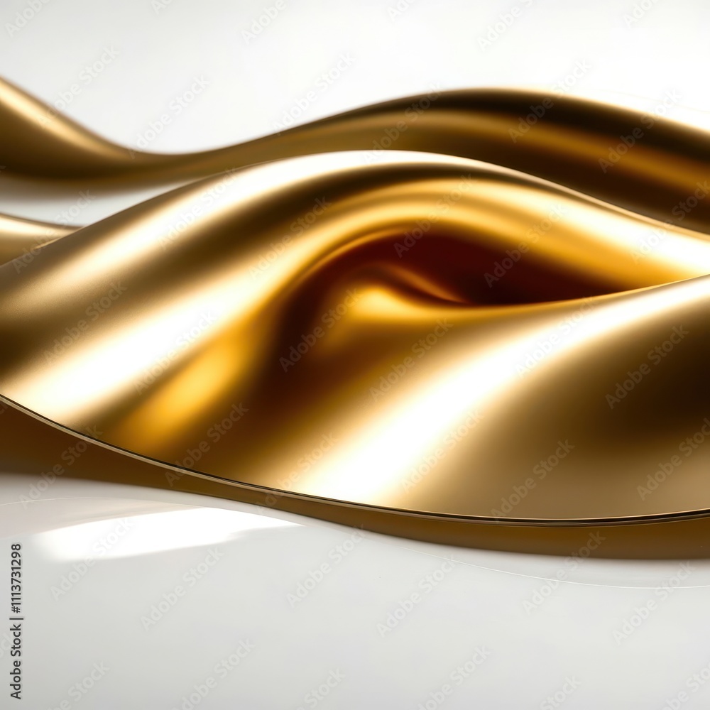 Poster Gold object with a wave pattern