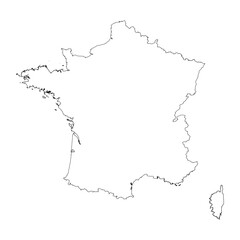 France blank outline map