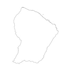 French Guiana blank outline map