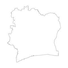 Ivory Coast blank outline map