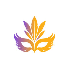 Gradient Brazilian festival Carnival mask vector illustration