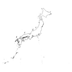Fototapeta premium Japan blank outline map