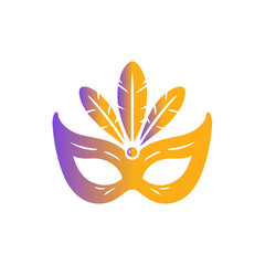 Gradient Brazilian festival Carnival mask vector illustration