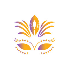 Gradient Brazilian festival Carnival mask vector illustration