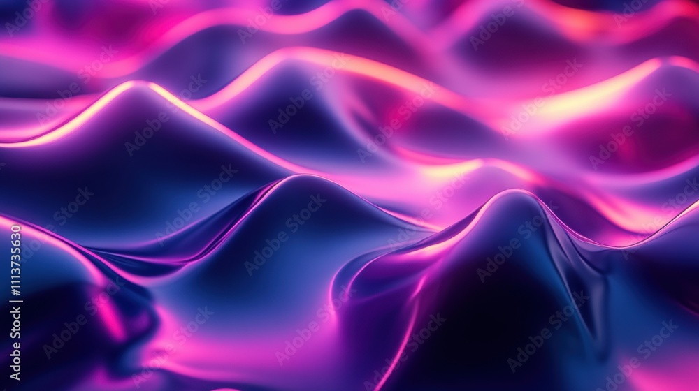 Aufkleber abstract wavy patterns in vibrant purple and blue tones create a mesmerizing visual effect.