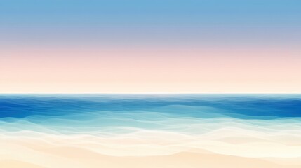 Fototapeta premium A serene ocean view featuring gentle waves under a pastel sky, ideal for relaxation and inspiration.