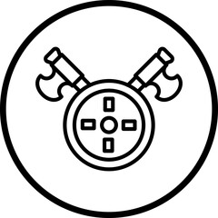 Two Axes And Shield Icon Style